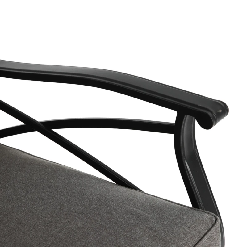 Ensemble de fauteuils à bascule pivotants d'extérieur, lot de 3 pièces avec 1 table et 2 fauteuils à bascule, rotation à 360° et fonction basculante, Marron+Gris
