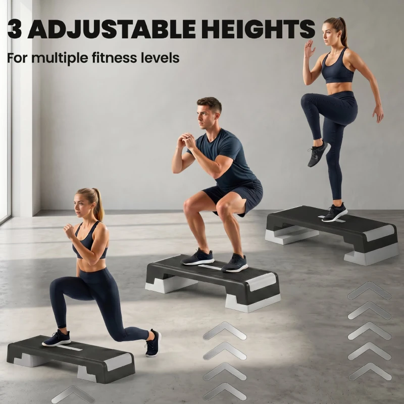 SPORTNOW Stepper Aerobico Regolabile, Altezza 15/20/25 cm con Supporti