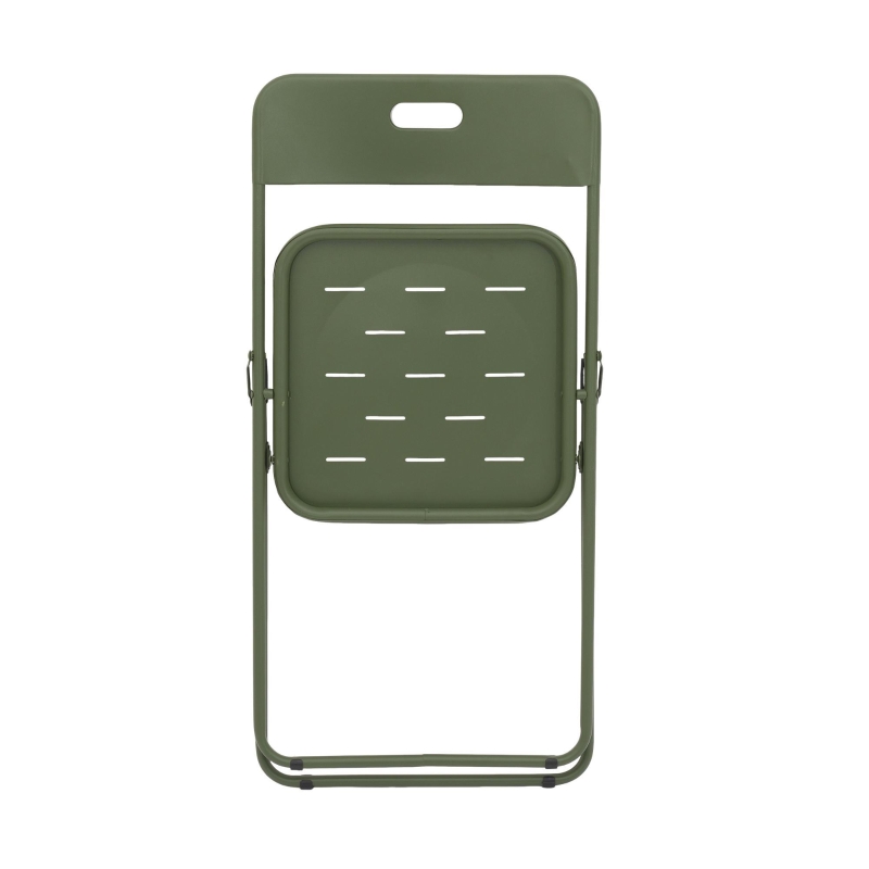 Ensemble bistrot pliable 3‑pièces en acier, avec 2 chaises + 1 table, Vert