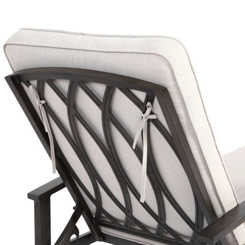 Chaise-lounge-patio avec dossier réglable, 204x58x100/30 cm, Beige