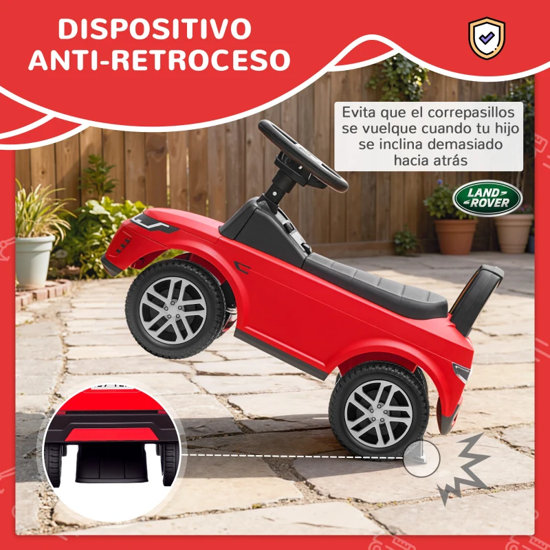 AIYAPLAY Coche Correpasillos con Licencia de Land Rover para Niños 18-36 Meses con Almacenaje Bocina Sonidos de Motor Rojo