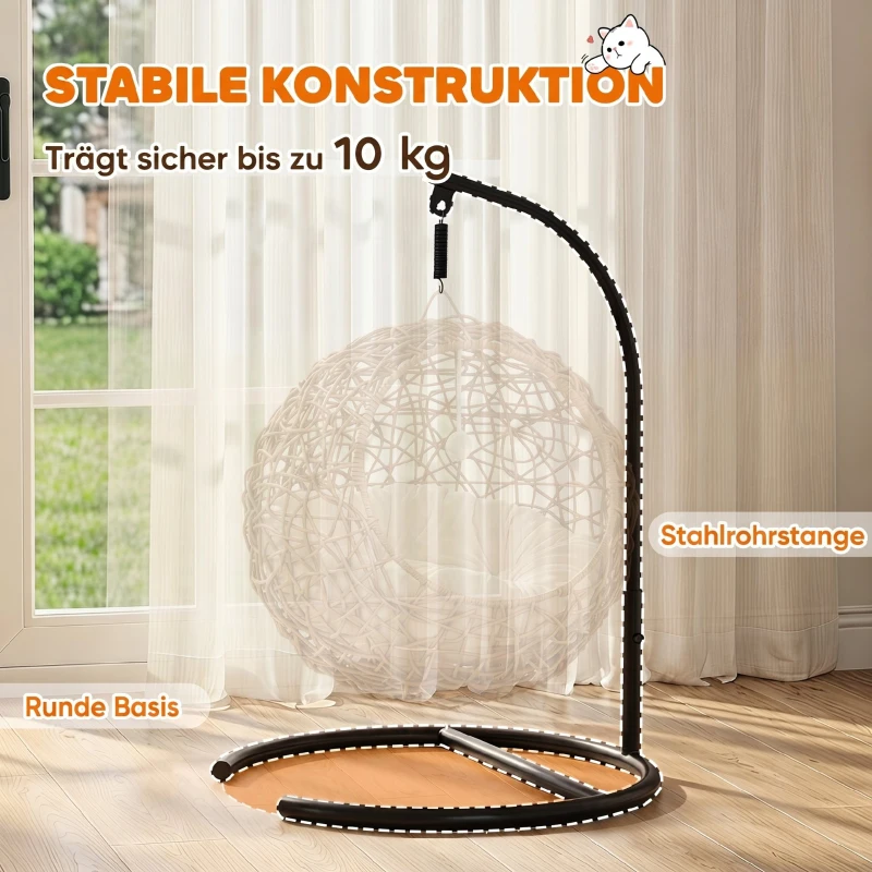 PawHut Łóżko dla kota z rattanu, jaskinia z poduszką do prania i piłeczką, dla kotów do 10 kg, 45 x 41 x 75 cm, jasnobrązowy
