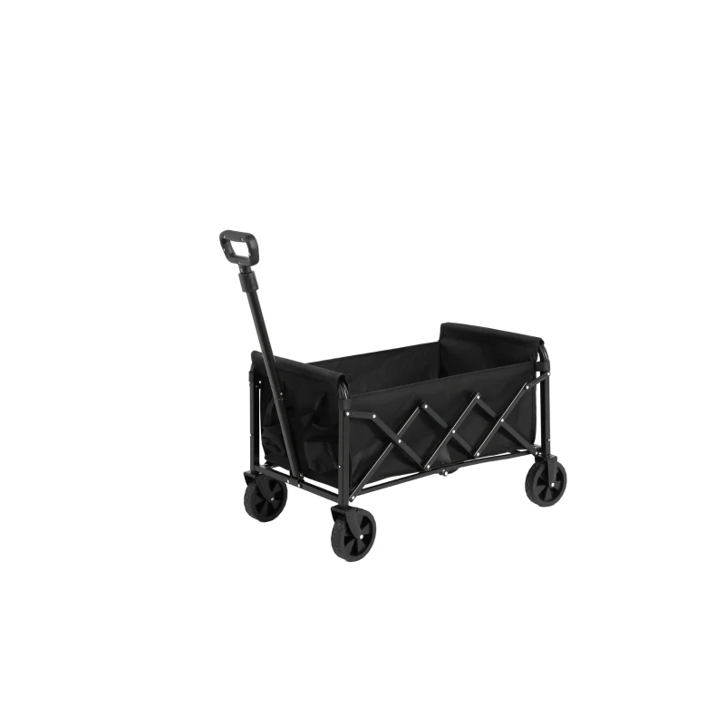 Chariot pliable de plage et de jardin, pour camping, courses, 66x41x44,5 cm, Noir