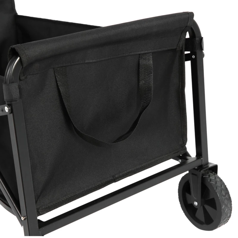 Chariot pliable de plage et de jardin, pour camping, courses, 66x41x44,5 cm, Noir