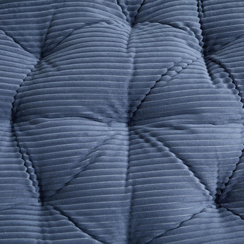 Fauteuil Papasan, pivotant à 360°, coussin épais(velours côtelé), cadre en acier, 92x92x67 cm, Bleu marine