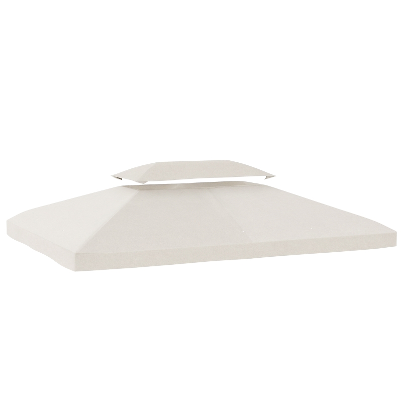 Outsunny Toldo de Recambio 4x3 m con Techo Doble Orificios de Drenaje y Protección UV Solo Toldo NO Incluye Marco Crema