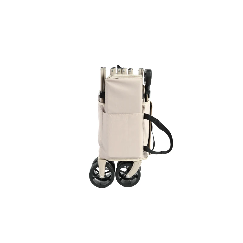Chariot pliable, pour camping, courses, 77x48x45 cm, Beige