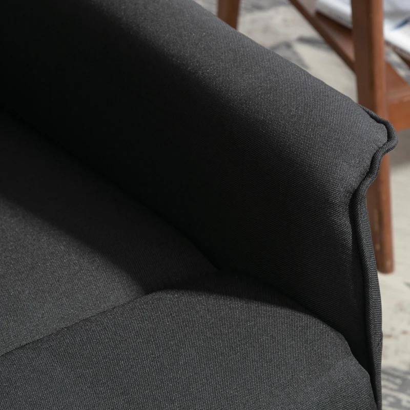 HOMCOM Sillón Relax Reclinable Eléctrico Levanta Personas con Mando a Distancia y Bolsillo Lateral Tapizado en Lino Negro