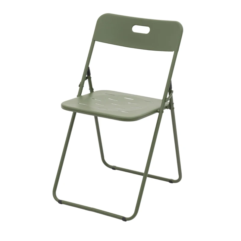 Ensemble bistrot pliable 3‑pièces en acier, avec 2 chaises + 1 table, Vert