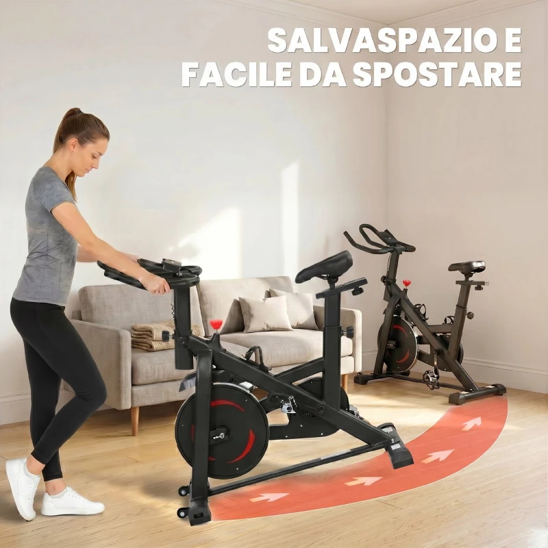 SPORTNOW Bici Casa, Stazionaria con APP, Resistenza Magnetica 0-100%