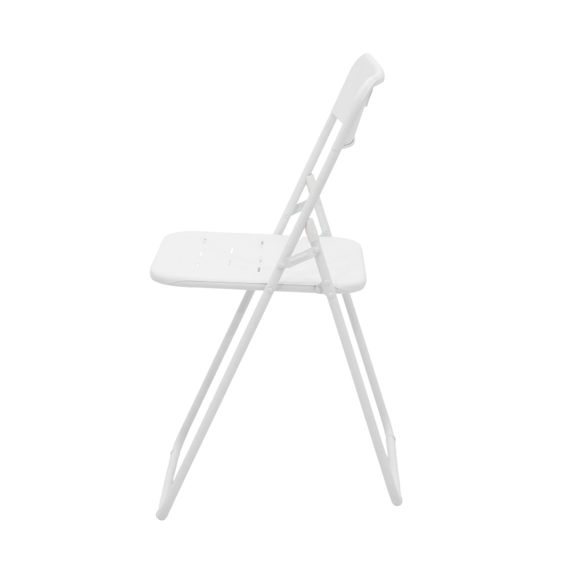 Ensemble bistrot pliable 3-pièces en acier, avec 2 chaises + 1 table, Blanc
