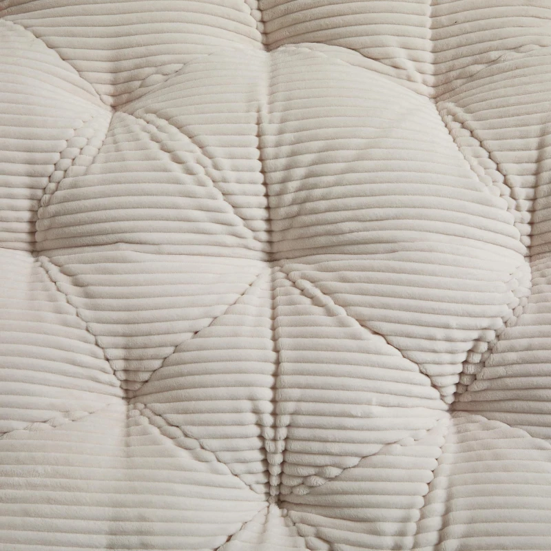 Fauteuil Papasan, pivotant à 360°, coussin épais(velours côtelé), cadre en acier, 92x92x67 cm, Blanc