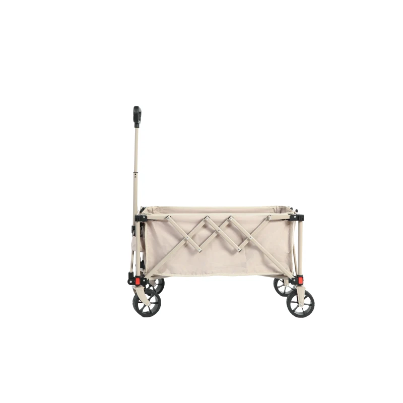 Chariot pliable, pour camping, courses, 77x48x45 cm, Beige