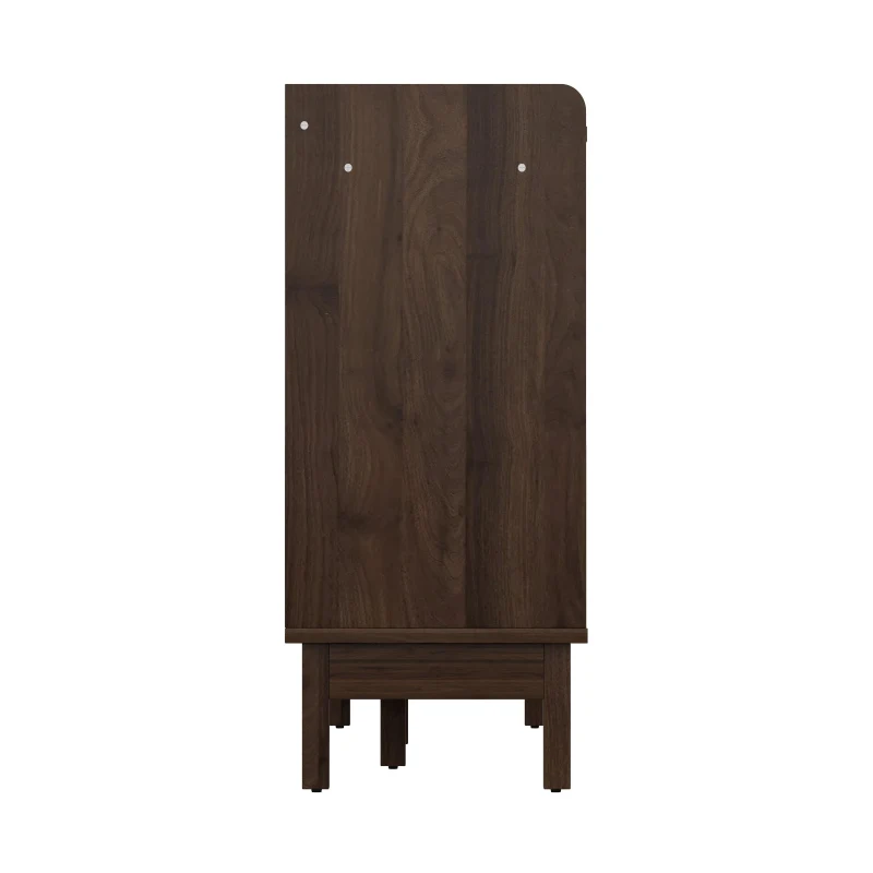 Buffet bas avec portes coulissantes et tiroirs, effet color-block, tablettes réglables, 150x39,5x80 cm, Couleur naturelle