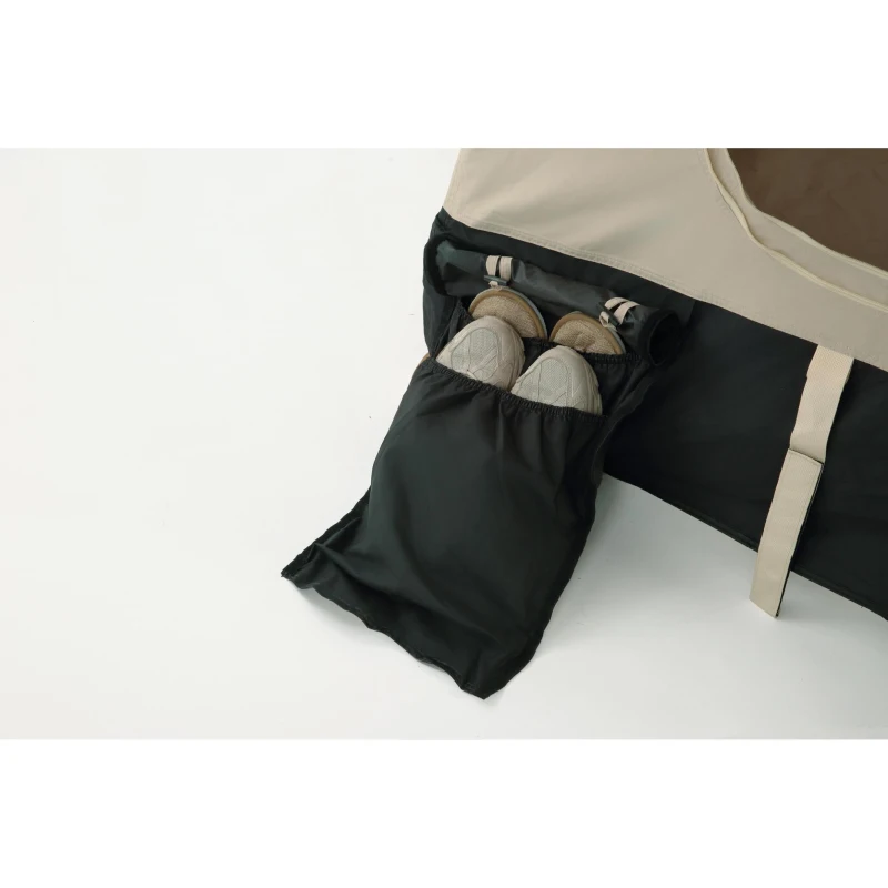 Tente de toit gonflable pour voiture/SUV, place pour 2 adultes + 1 enfant, 220x145x140 cm, Noir+Crème
