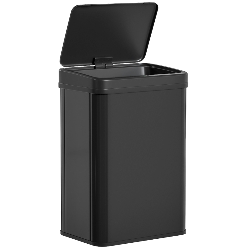 HOMCOM 40L Sensor Bin with Soft-Close Lid, Stainless Steel Automatic Touchless Motion Sensor Kitchen Bin, Black