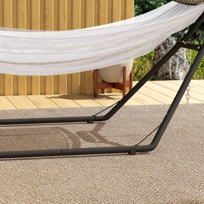 Outsunny Soporte para Hamaca Largo 278 cm Cadena Ajustable con Estructura de Acero para Hamacas de 2,75-4 m Carga 150 kg Negro