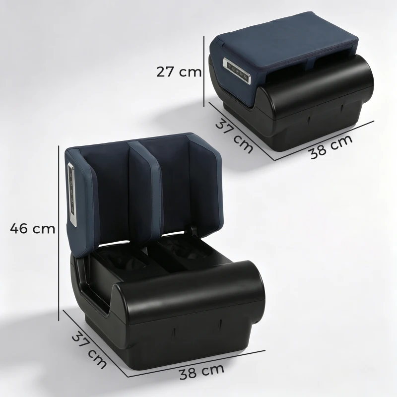 HOMCOM Masseur de jambes 2-en-1 avec chaleur, compression d'air, minuterie, 3 modes & intensités, Bleu et Noir