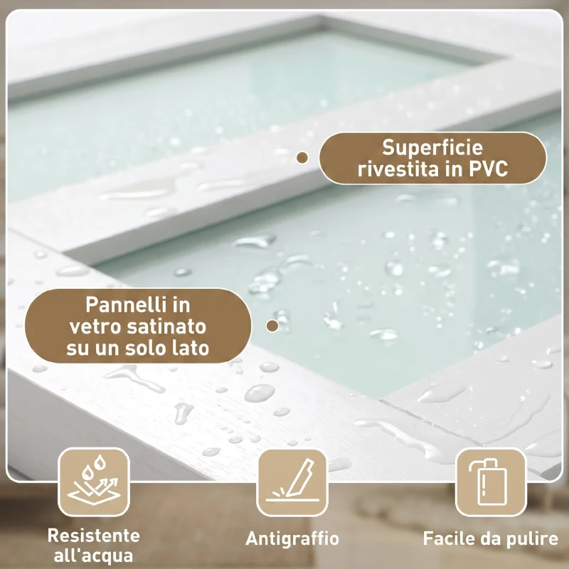 HOMCOM Porta Scorrevole Interno in Stile Rustico con Binario Silenzioso, Kit Ferramenta e Maniglia, Bianco