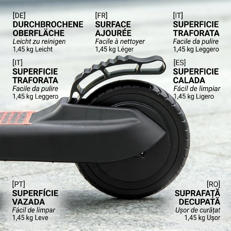 HOMCOM Trotinetă Electrică Pliabilă pentru Copii 6+ Ani, cu Înălțime Reglabilă, 71x36.5x75-80 cm, Negru și Roșu