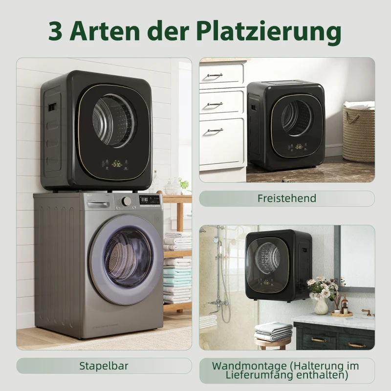 HOMCOM Sèche-linge à condensation avec technologie pompe à chaleur, appareil de table, financement mensuel