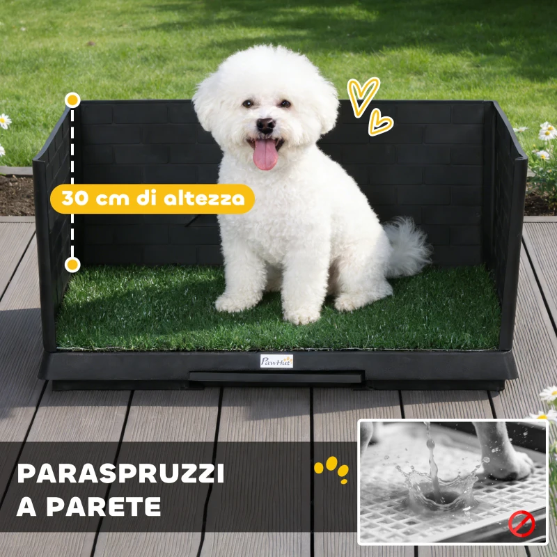 PawHut Toilette per Cani con Vassoio Estraibile, 75 x 51 x 36,5 cm