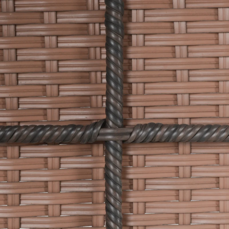 Outsunny Schaukelstuhl Schwingsessel Gartenstuhl mit Kissen , Polyrattan+Metall, Braun+Cremeweiß, 66 x 88 x 98 cm