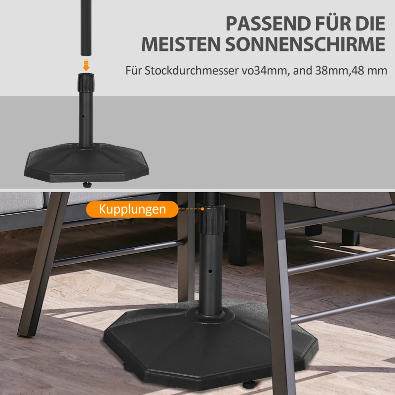Outsunny parasolvoet 22 kg tuinparapluvoet cementvulling