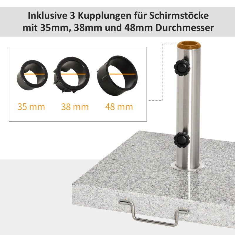 Outsunny Zonneschermstandaard zonneschermvoet parasolvoet 28 kg voor stang ∅3,4 / ∅3,8 / ∅4,8 cm