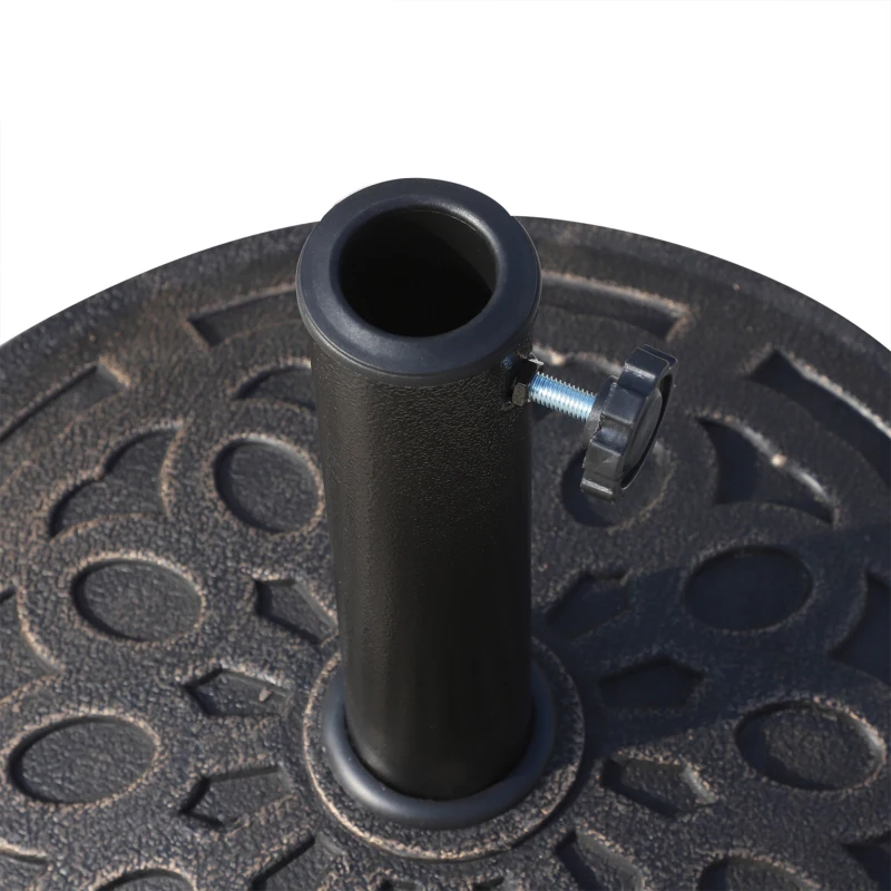 Outsunny Schermstandaard 14 kg zonneschermvoet zonneschermstandaard 38/ 48 mm hars brons