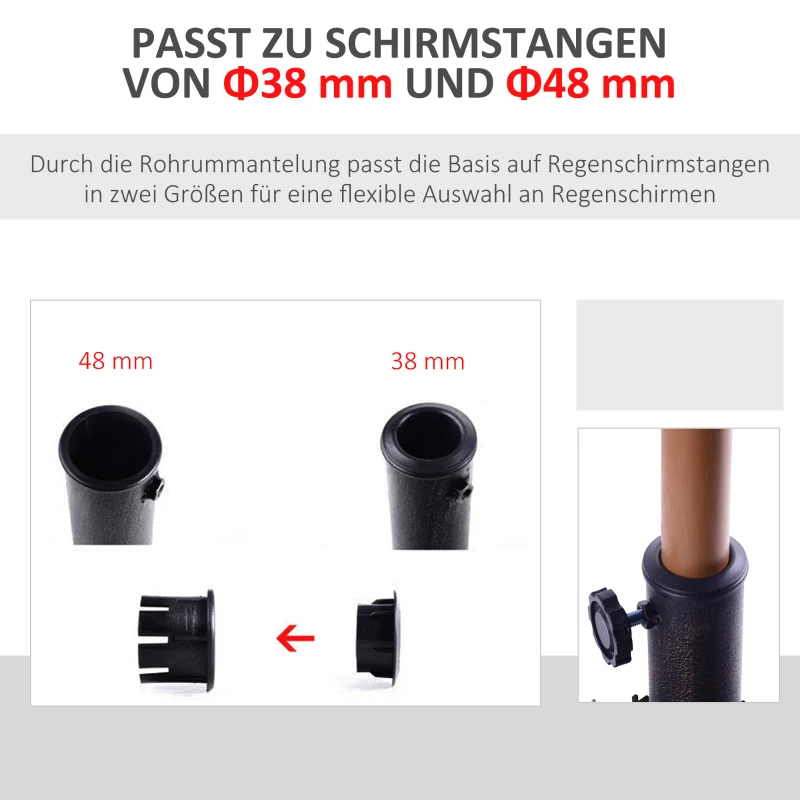 Outsunny parasolvoet 15 kg 47 cm x 47 cm x 32 cm
