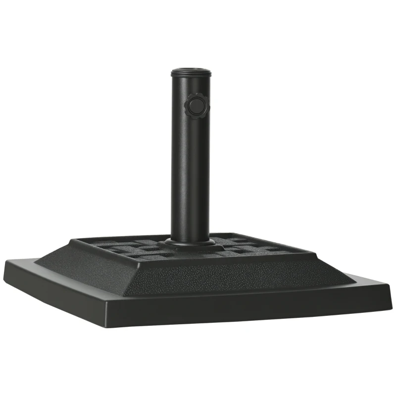 Outsunny Parasolvoet 12 kg, voor stangen Ø32, 38, 48 mm, weerbestendig, harsbehuizing, zwart