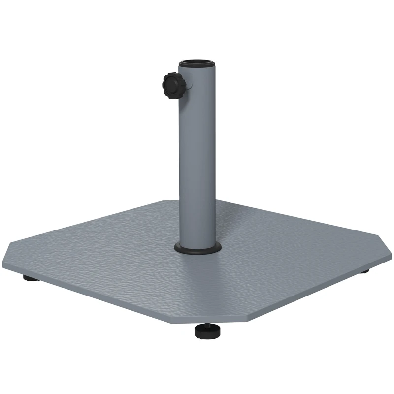 Outsunny Sonnenschirmständer aus Metall 18,5 kg Schirmständer mit Rollen, Quadratisch Schirmhalter für Sonnenschirm 32/38/48mm