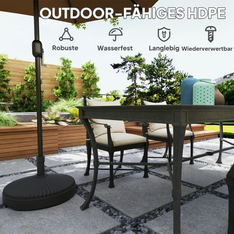 Outsunny Gartenschirmständer, Basis für Sonnenschirm, mit Wasser und Sand befüllbar, Sonnenschirmsockel, Kunststoff, Schwarz