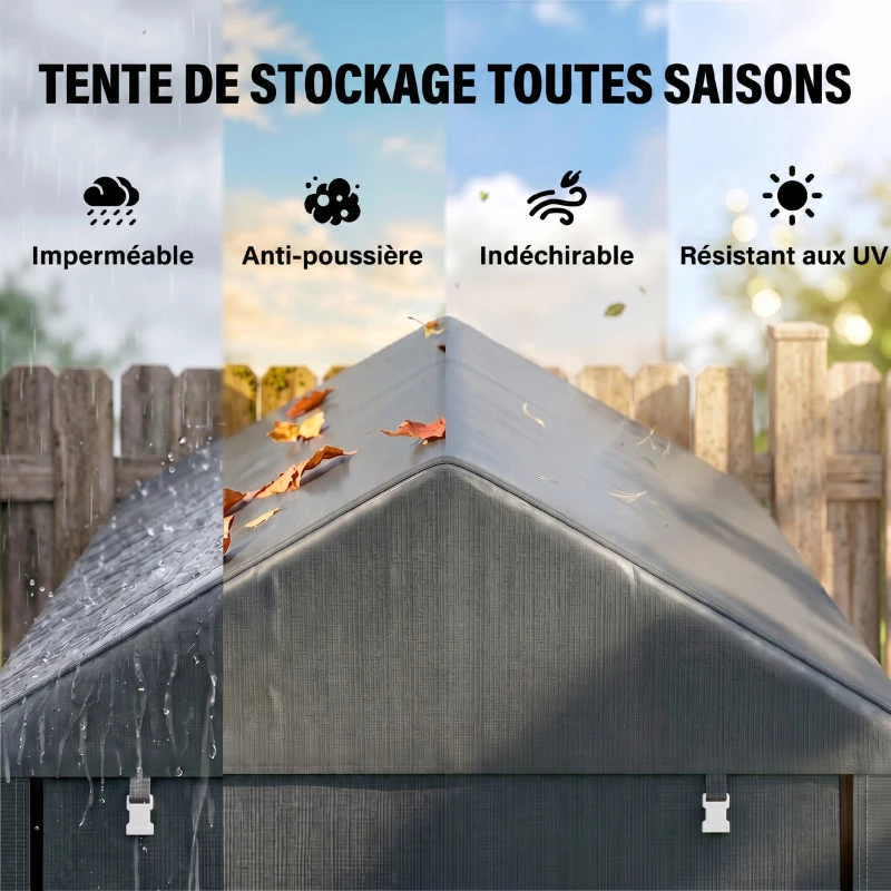 Outsunny Abri de jardin tente de stockage portable avec cadre en métal galvanisé et grande porte, 1,2 x 1,8 m