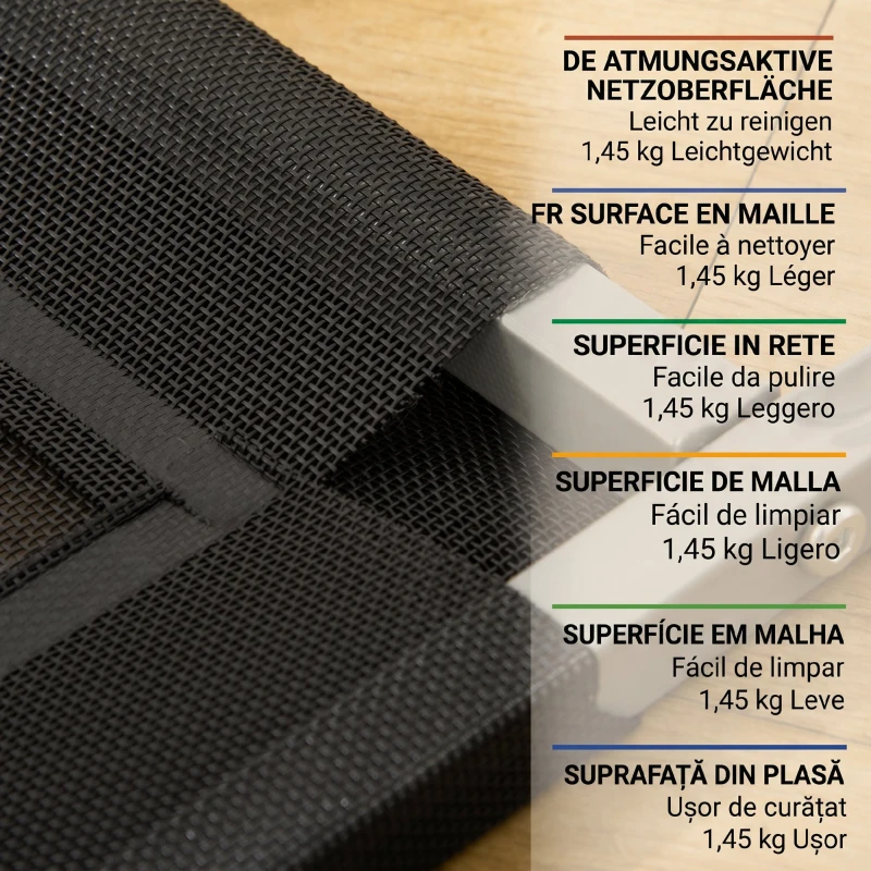 PawHut Pătuț pentru Câini Ridicat cu Șezut Respirabil, din Metal și Țesătură, 90x65x20 cm, Negru și Argintiu