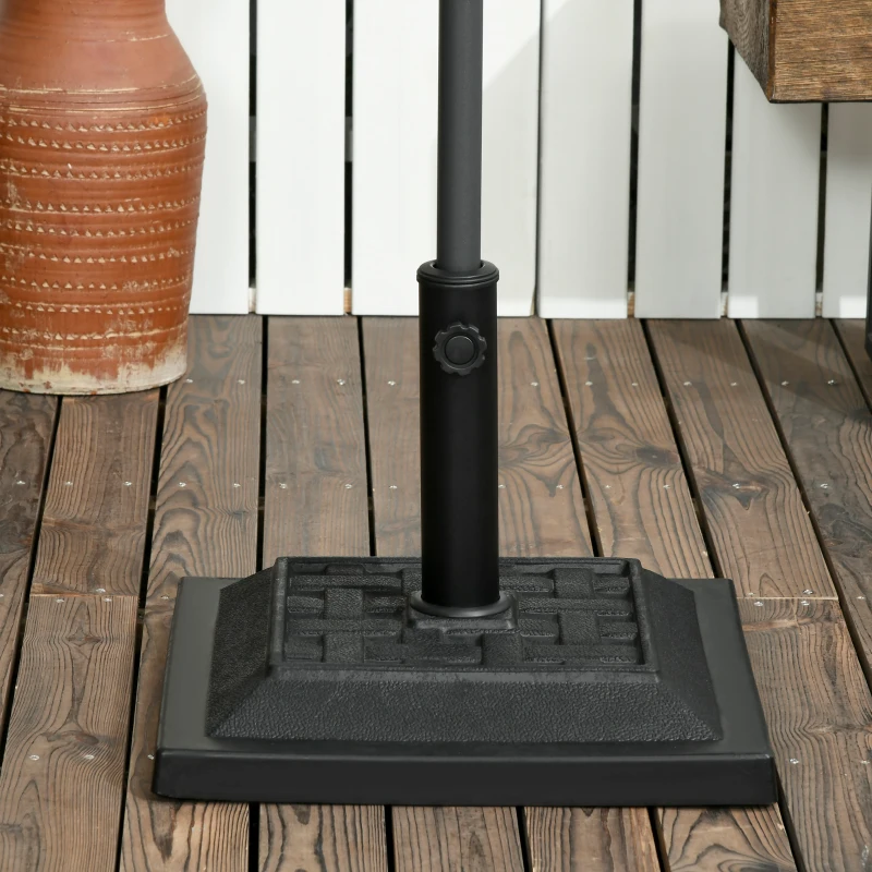 Outsunny Parasolvoet 12 kg, voor stangen Ø32, 38, 48 mm, weerbestendig, harsbehuizing, zwart