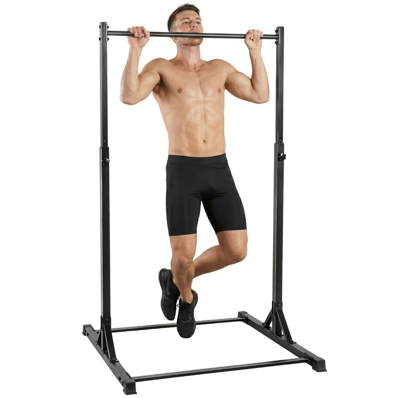 SPORTNOW Station de musculation et barre de traction power tower 200 kg avec 8 niveaux de hauteur noir