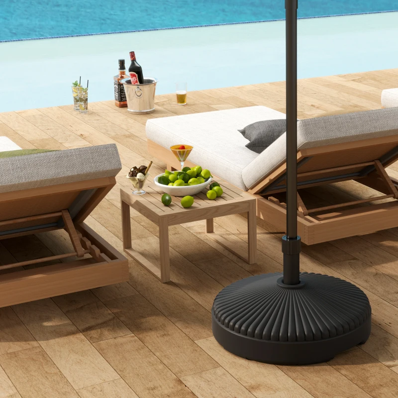 Outsunny Gartenschirmständer, Basis für Sonnenschirm, mit Wasser und Sand befüllbar, Sonnenschirmsockel, Kunststoff, Schwarz