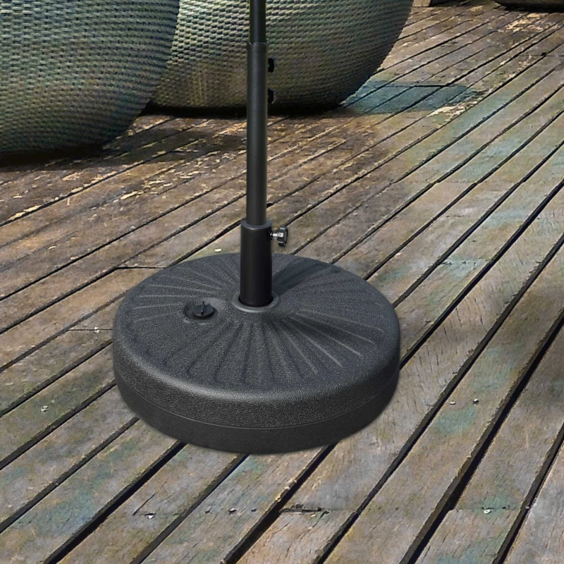 Outsunny parasolvoet voor tuinparasols, vulbaar, tot 25 kg, zwart, 51 x 28 cm