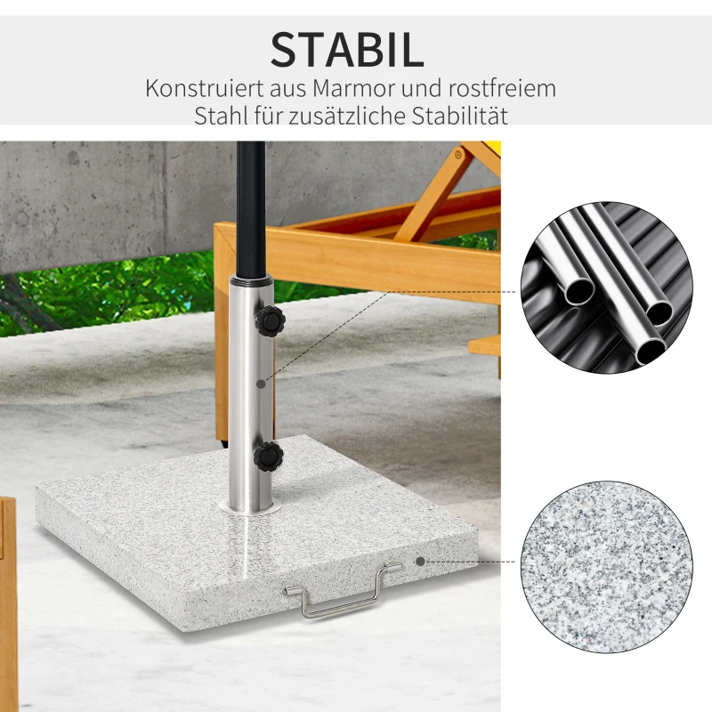 Outsunny Zonneschermstandaard zonneschermvoet parasolvoet 28 kg voor stang ∅3,4 / ∅3,8 / ∅4,8 cm