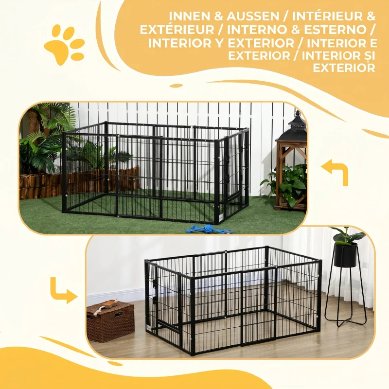 Pawhut tarc Animale – 6 Panouri Reglabile pentru Joaca & Exercitii