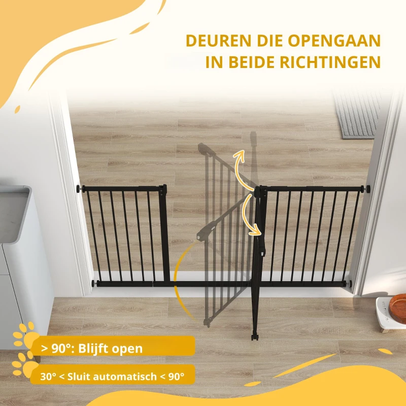 PawHut Hondenhek voor Kleine, Grote en Medium Hondendoorgang, Praktisch voor Vaste Bevestiging, voor Dierenliefhebbers, Zwart(m-7)