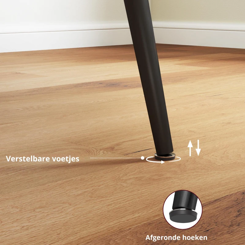 HOMCOM Uitschuifbare Eettafel, Vergrootbaar Tafel voor 6-8 Personen, Keukentafel met Solide Stalen Poten(m-6)