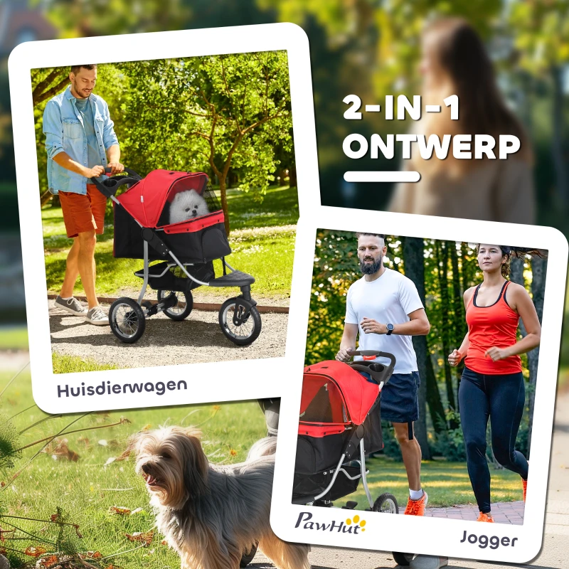 PawHut hondentrolley hondenbuggy rood zwart(m-5)