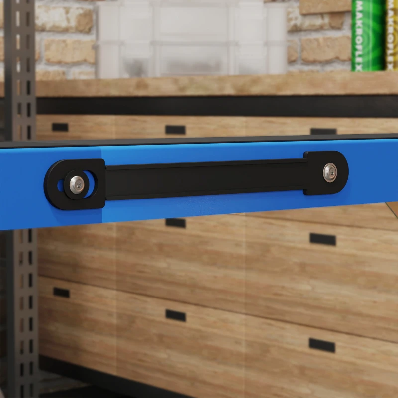 HOMCOM Set van 2 robuuste, inklapbare metalen zaagbokken voor houtbewerking en doe-het-zelf projecten, blauw en zwart