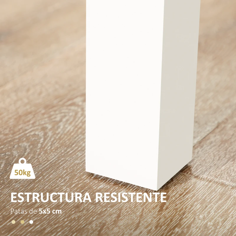 HOMCOM Mesa para 4-6 Personas para Comedor Cocina Salón de Melamina de Madera de Estilo Moderno 119x70x75 cm Roble y Blanco