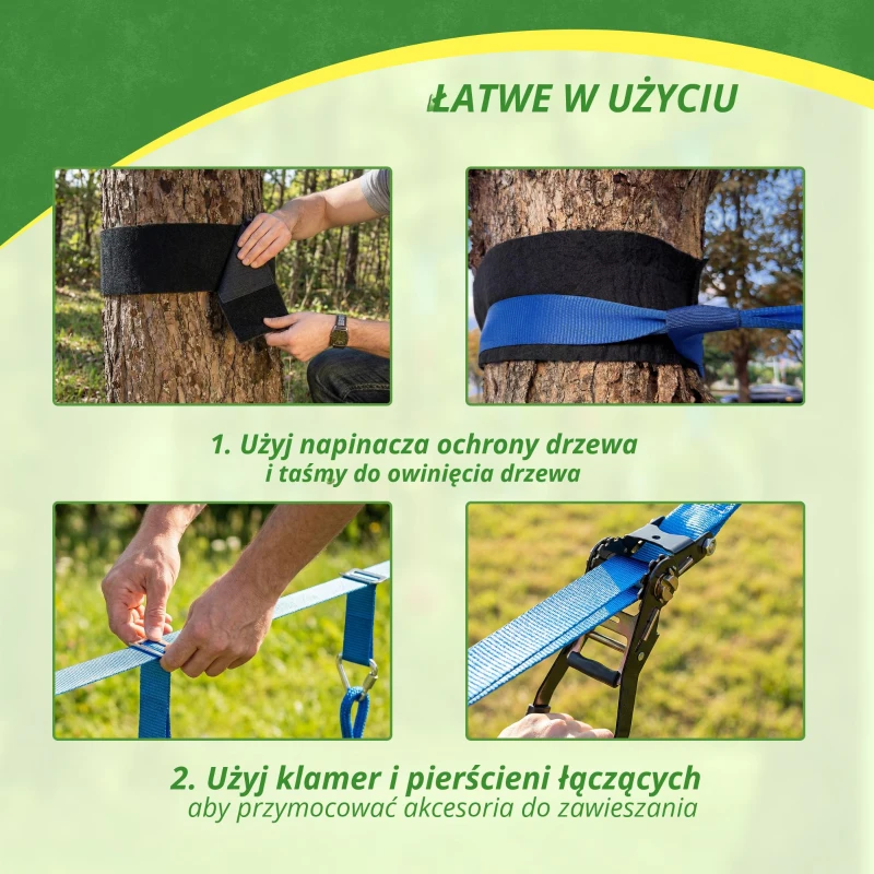 AIYAPLAY Ninja Line dla dzieci, zestaw 24 m Slackline z pierścieniami gimnastycznymi, 7 przeszkodami, mostem do balansowania, dla dzieci w wieku 3-6 lat, czerwony+niebieski