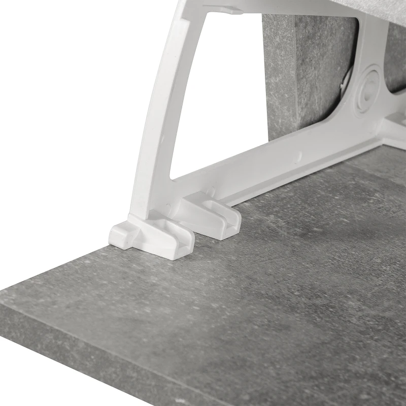 HOMCOM Recibidor de Entrada con Espejo Perchero y Zapatero Mueble de Recibidor de 2 Piezas con 6 Ganchos Estantes y Cajón Abatible para Pasillo Gris