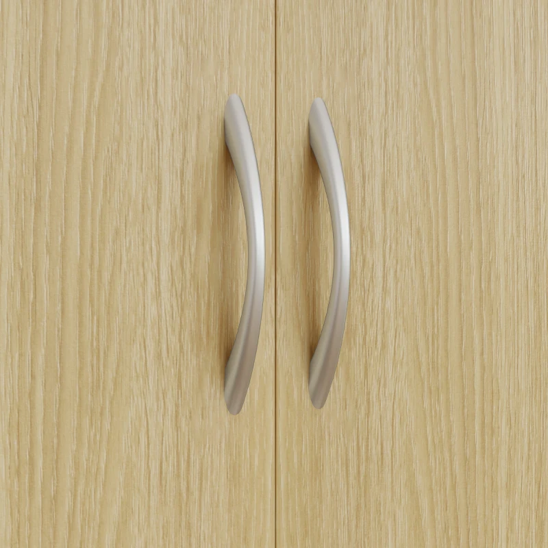 HOMCOM Mueble Auxiliar de Cocina con Puertas Cajón y Estantes Ajustables Antivuelco 80x40x180 cm Natural y Blanco